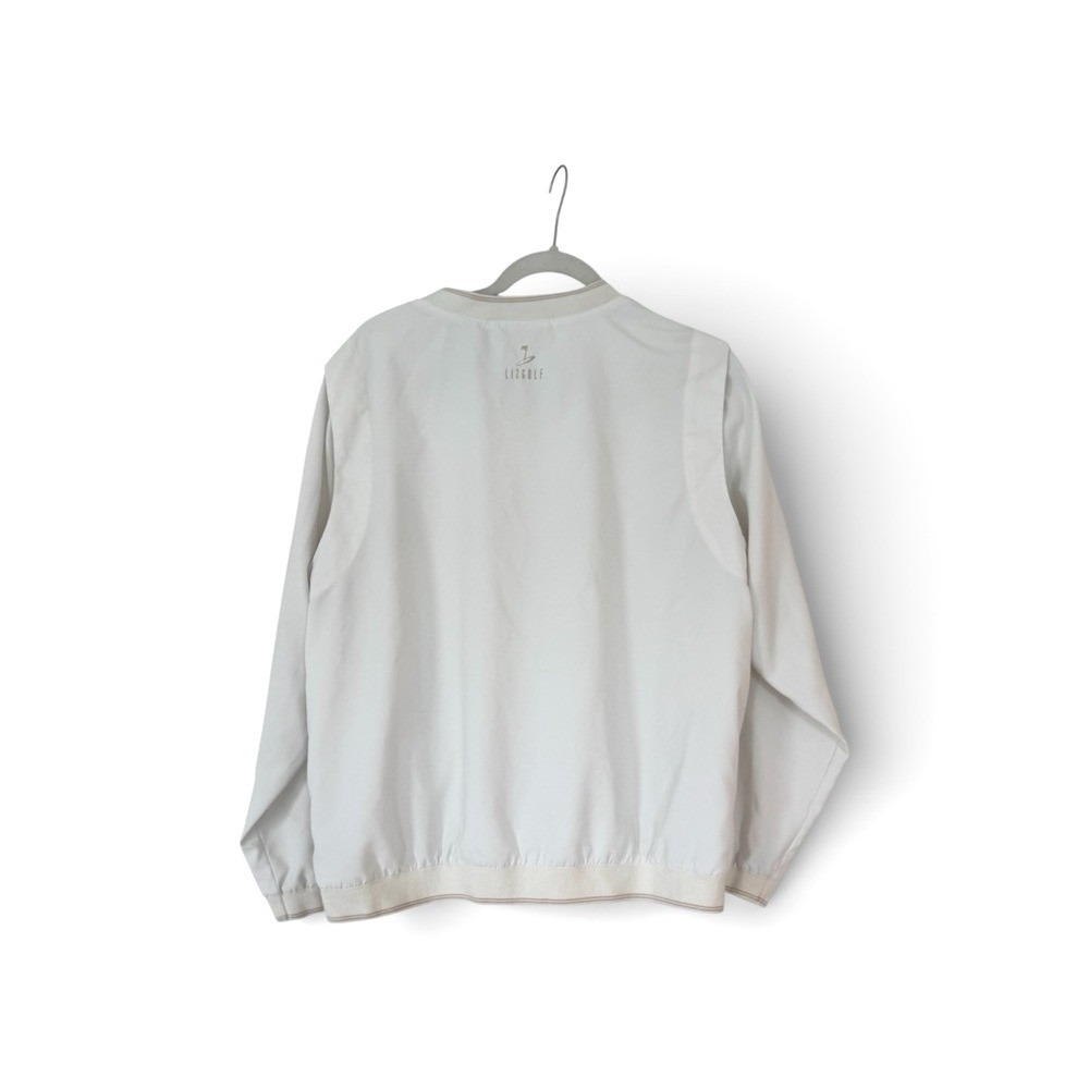 Liz Claiborne LizGolf White V-Neck Windbreaker Pullover Mesh Lined Womens Medium - Picture 2 of 8